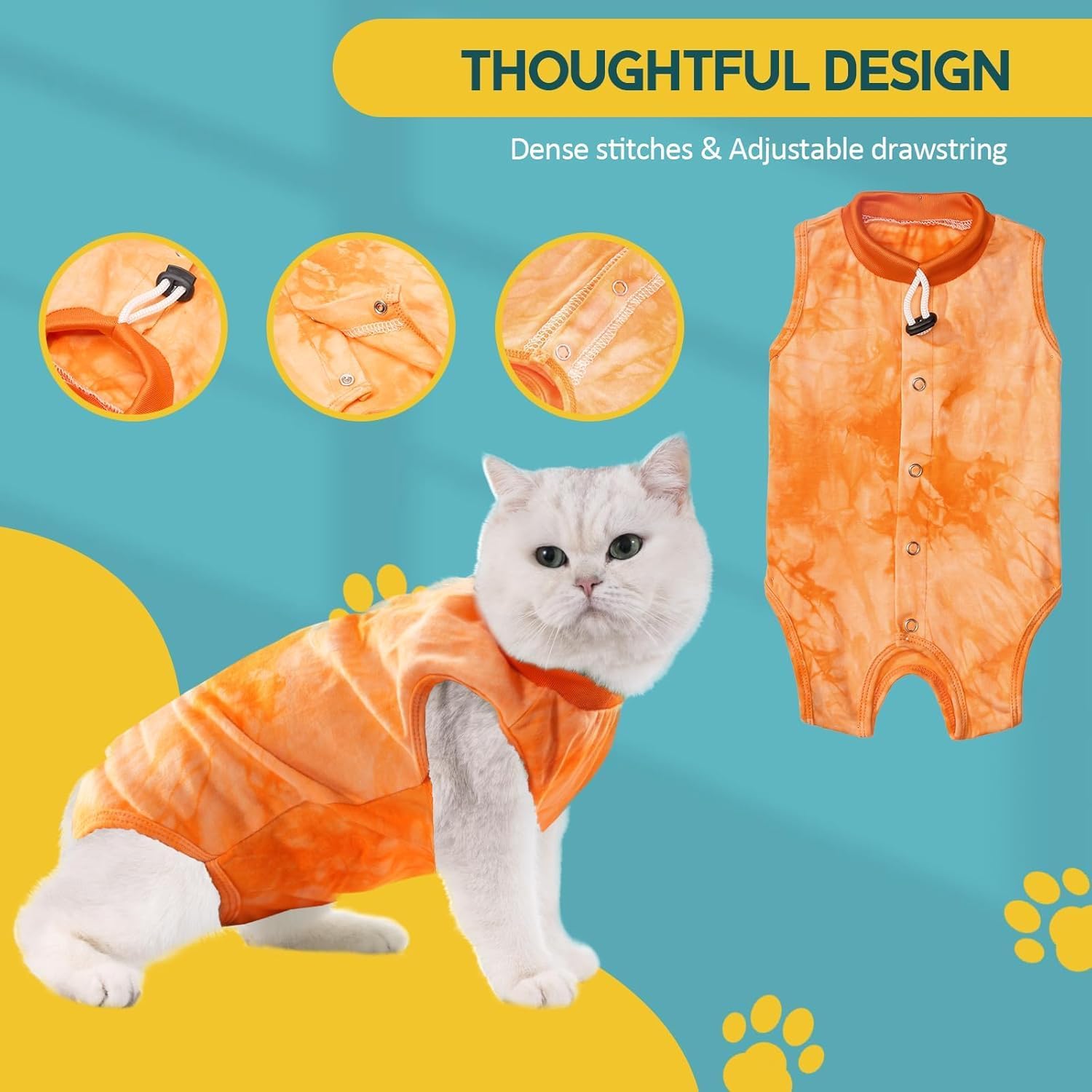 Detalle de Avont Katzenbody nach OP Erholungsanzug | Modal Recovery Suit für Katzen