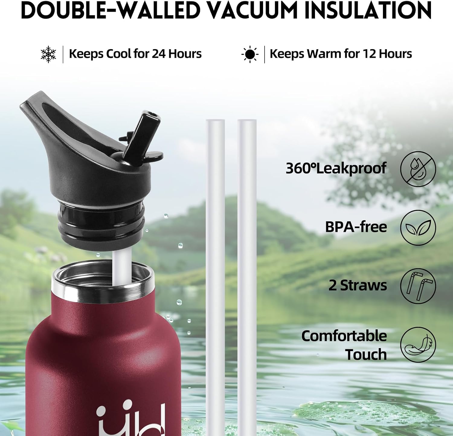 Detalle de Gourde INOX 500 ML isotherme pour sport