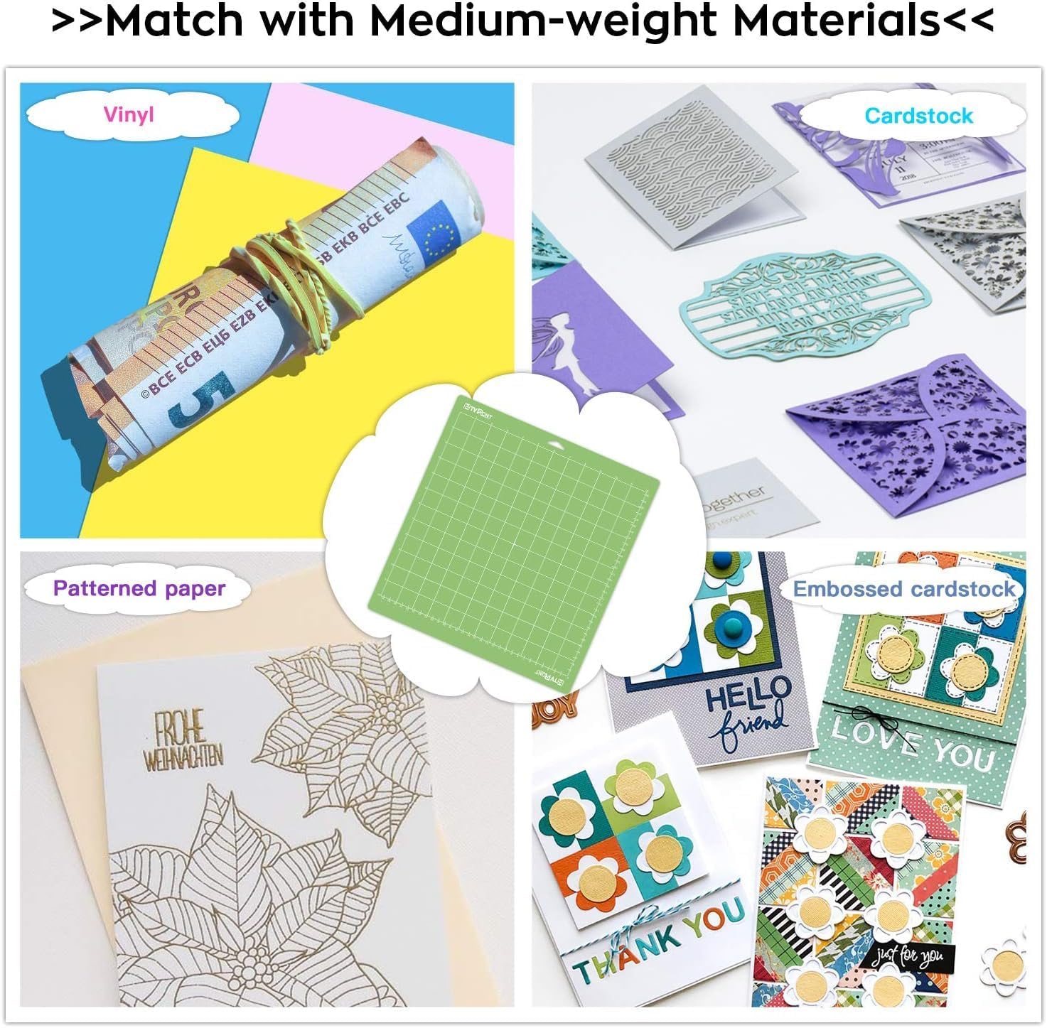Detalle de HTVRONT 12x12 Standard Tack Cutting Mats, 6-Pack for Cricut Crafting