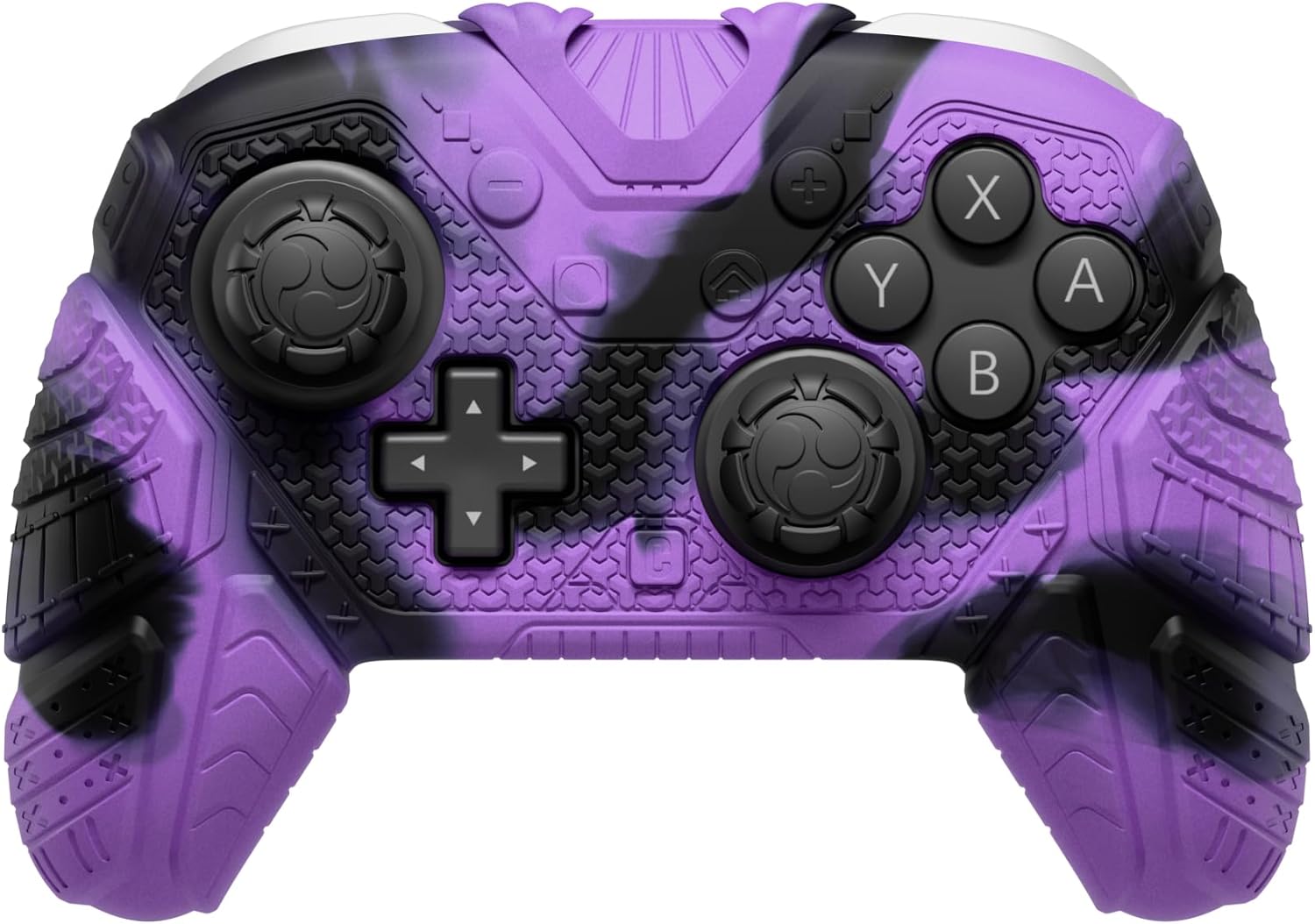 Detalle de PlayVital Samurai Armor Edition Silicone Case for Nintendo Switch 2 Pro Controller – Purple & Black