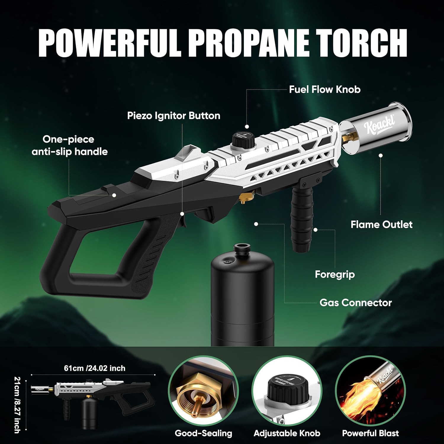 Detalle de Koackl 8012-2PCS Propane Torch Set, Adjustable Flame, 2-Pack
