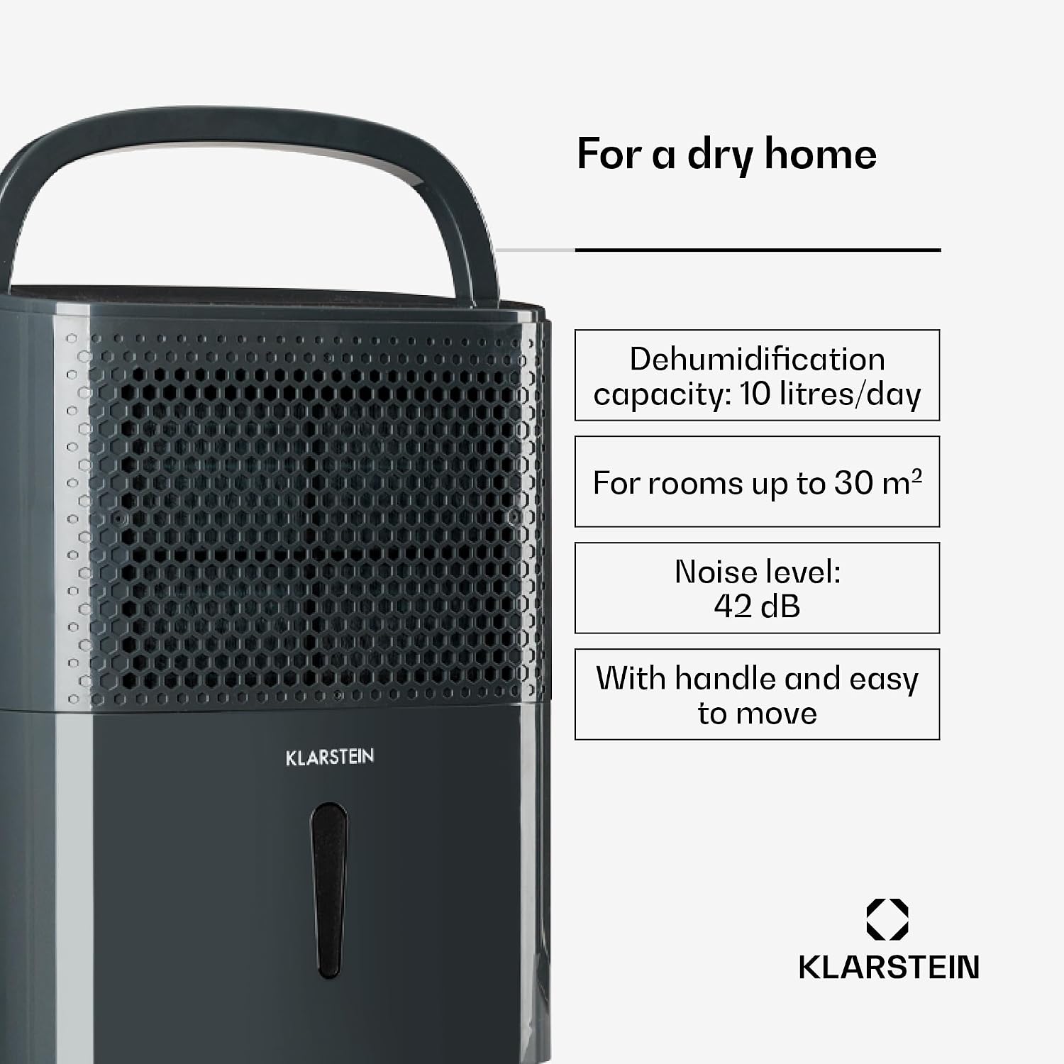 Detalle 2 de Klarstein DryFy 10 Dehumidifier and Air Purifier, 10 L/day, 2-in-1