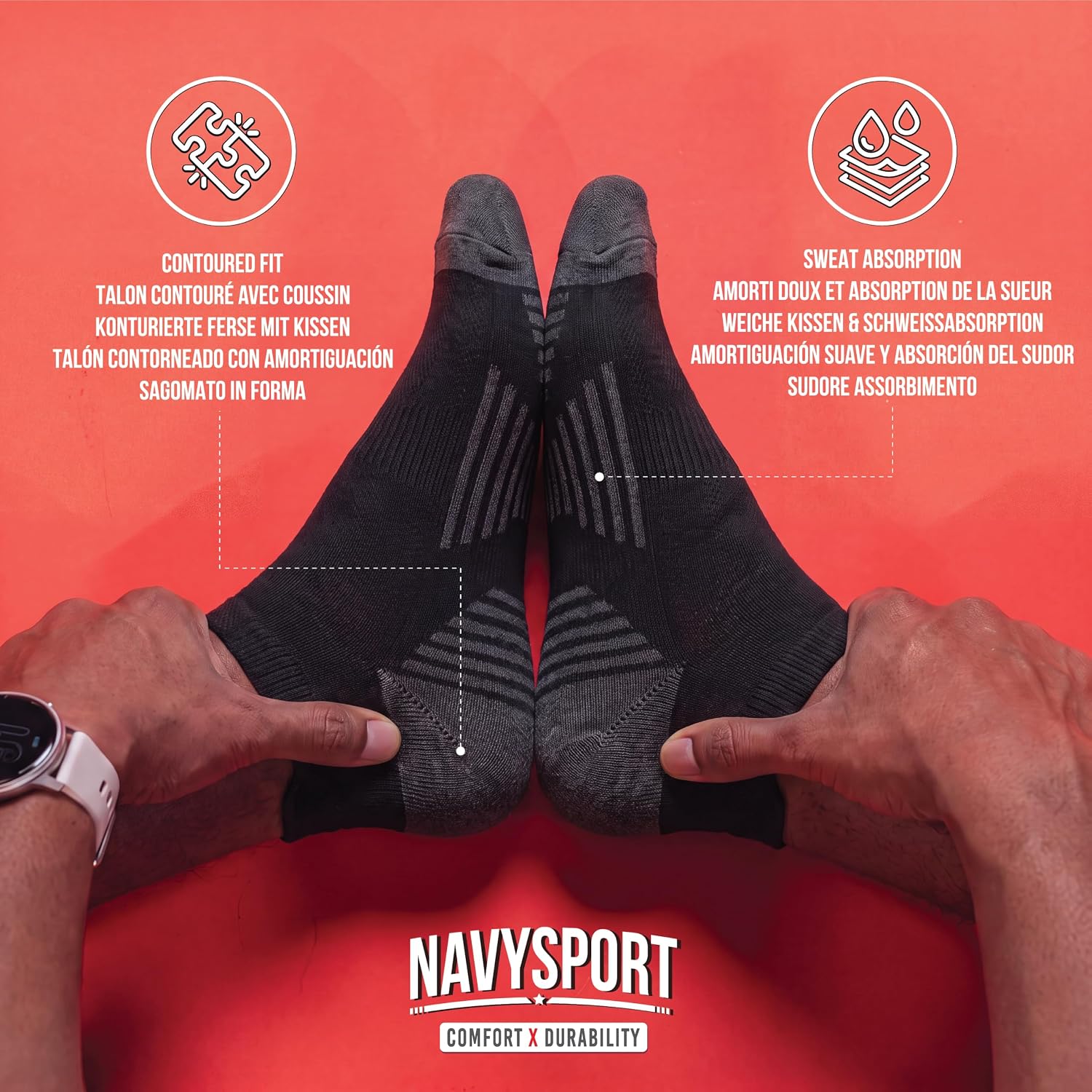 Thumbnail 5 de NAVYSPORT herensportsokken, 6 paar van gekamd katoen met elastische boord