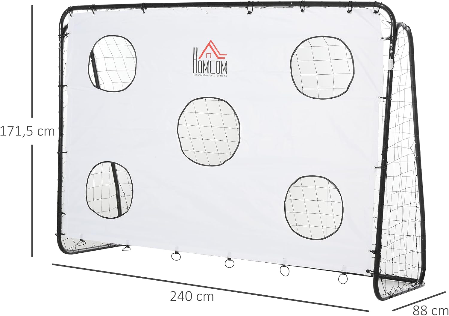 Thumbnail 6 de HOMCOM 2-in-1 voetbaldoel, 240 x 88 x 174 cm, met 5 schietopeningen