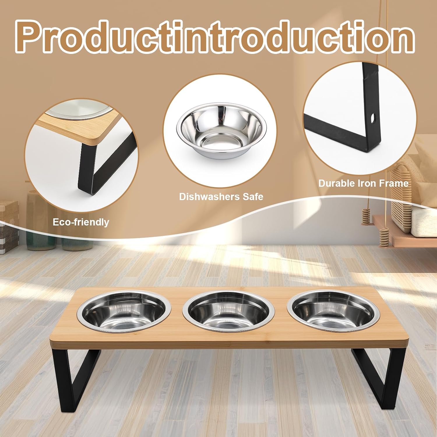 Thumbnail 6 de Tilted Elevated Cat Bowls with Stand