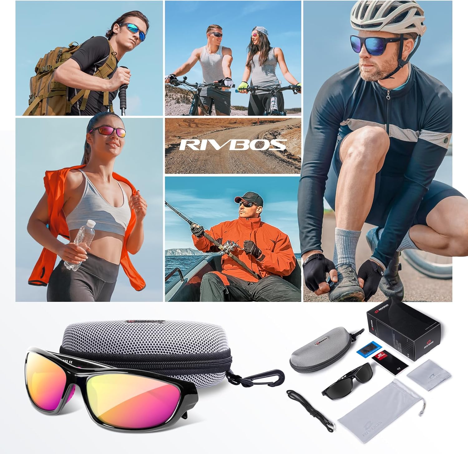 Thumbnail 6 de RIVBOS Polarized Sports Sunglasses with TR90 Unbreakable Frame RB832