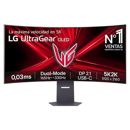 Detalle de LG UltraGear 45" OLED 5K2K WQHD DualMode 165/330Hz, 21:9