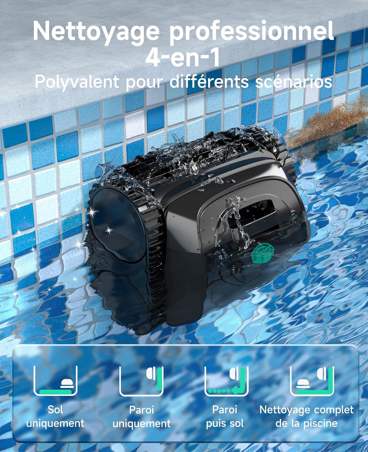 Detalle de WYBOT C1 : robot piscine fond et parois avec planification intelligente des itinéraires