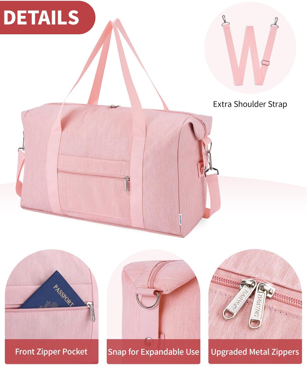 Thumbnail 3 de Narwey Easyjet cabin underseat foldable travel bag 45x36x20cm (25L) – pink