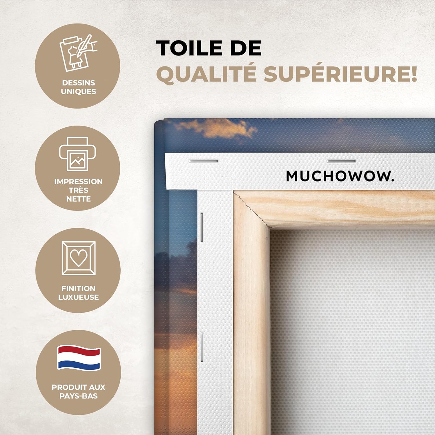 Detalle 1 de MuchoWow Impression sur Toile 120x80 cm