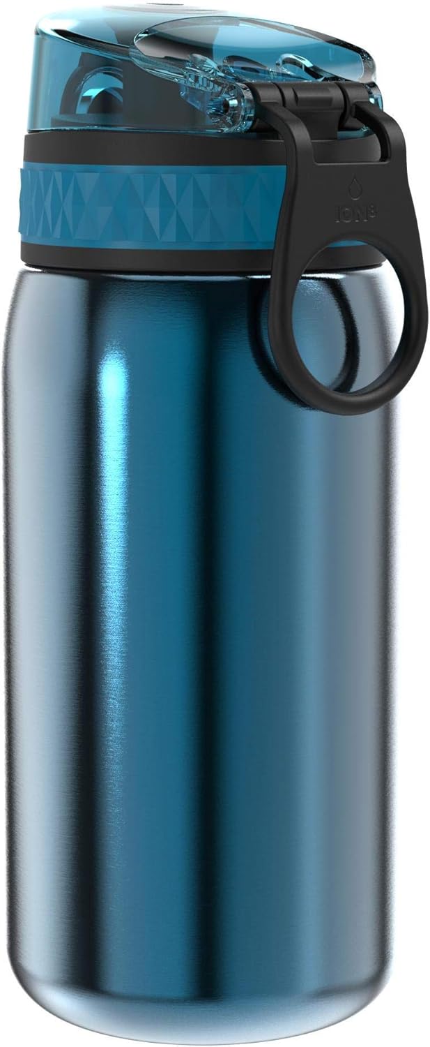 Detalle de ion8 Kinder Trinkflasche Edelstahl 400 ml – Auslaufsicher, leicht, spülmaschinenfest