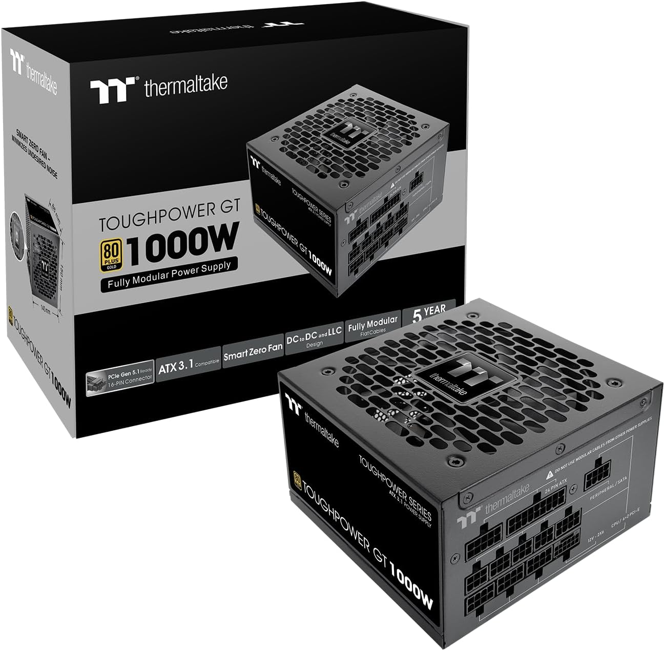 Thumbnail 1 de Thermaltake Toughpower GT 1200W Snow – ALIMENTATORE MODULARE ATX 3.1 80+ Gold