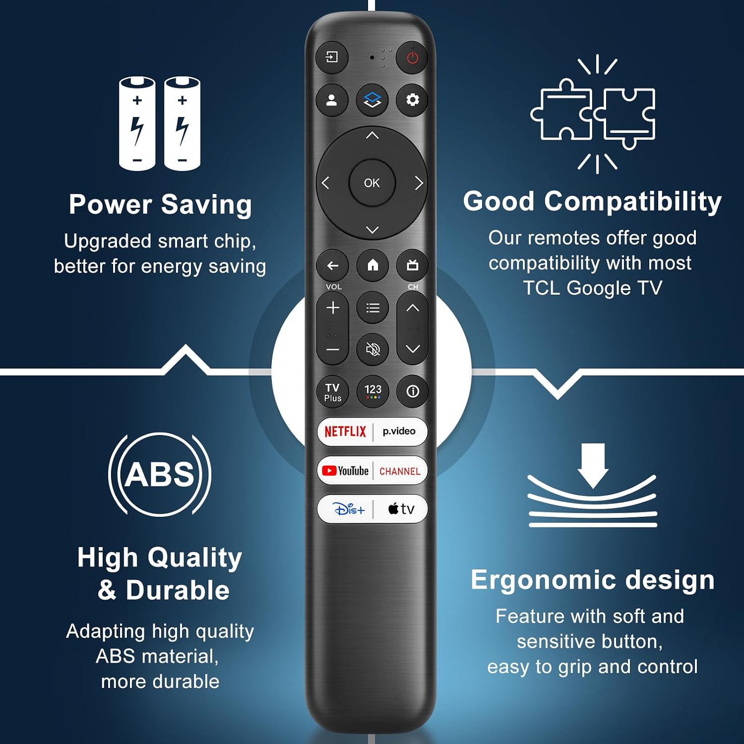 Thumbnail 6 de TCL Google TV Remote Replacement Pack (2)