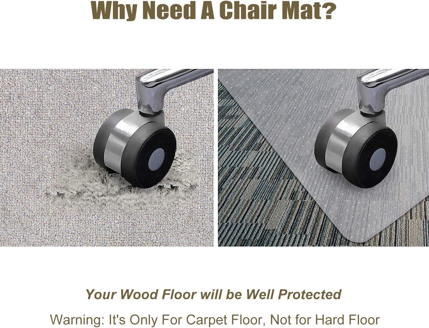 Detalle de Kuyal Office chair mat for carpets 2.2mm