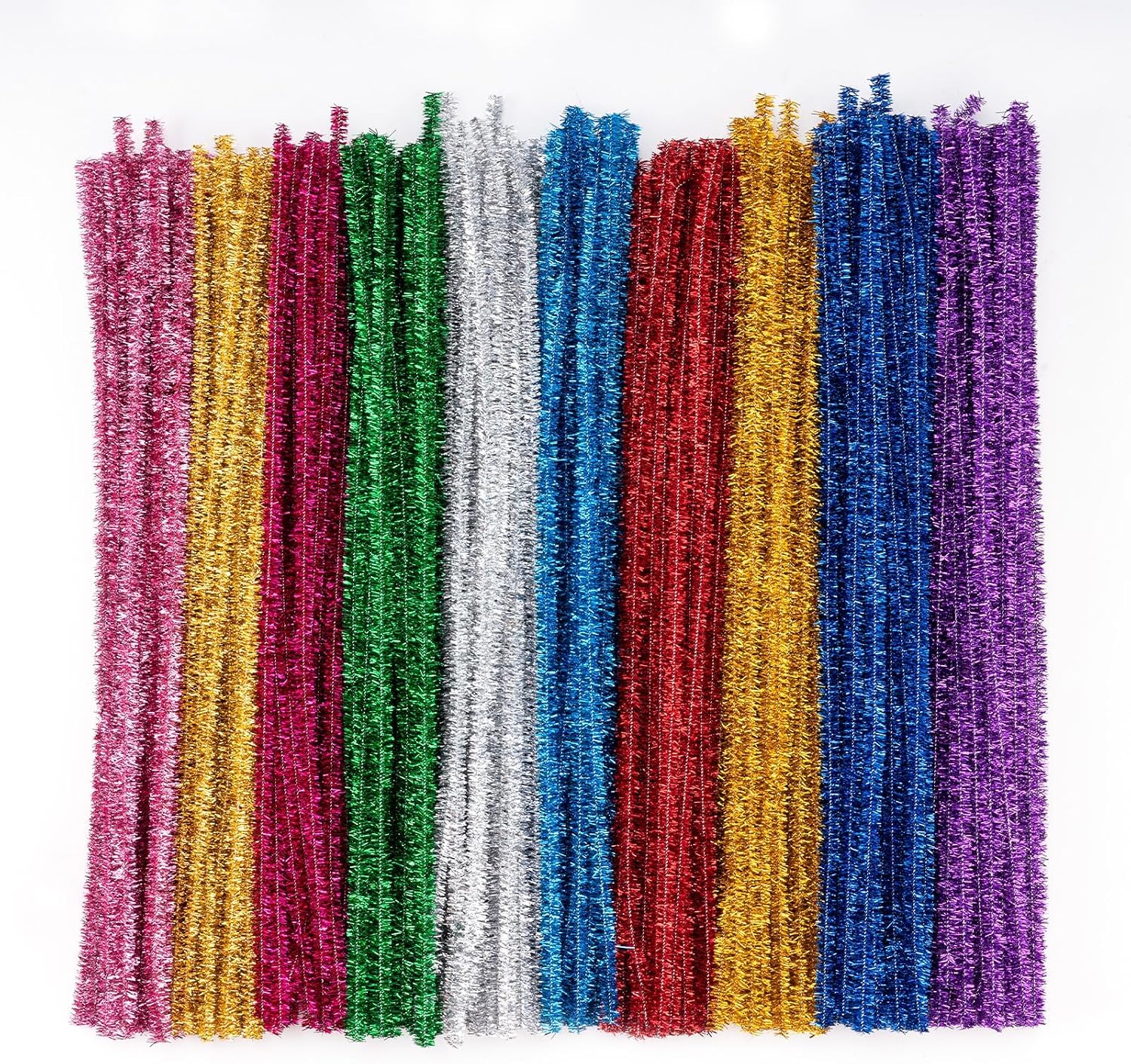 Detalle de Caydo Glitter Pipe Cleaners, 200 Pieces in 10 Colors, 12-Inch Chenille Stems