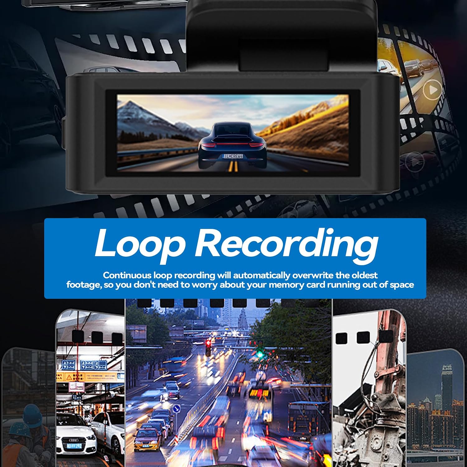 Thumbnail 4 de 4K+1080P Dual Dash Cam Front and Rear: 3.2-inch IPS Display, 32GB Card Included, Night Vision and 24H Parking