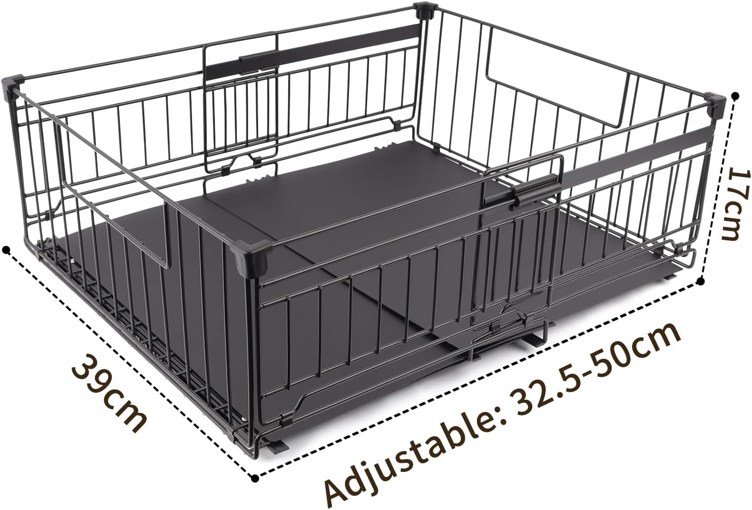 Thumbnail 3 de HABITELLO Teleskopschublade Küche – Bohrenfrei, verstellbar von 32,5–50 cm, ausziehbare Schublade für Küchenschränke