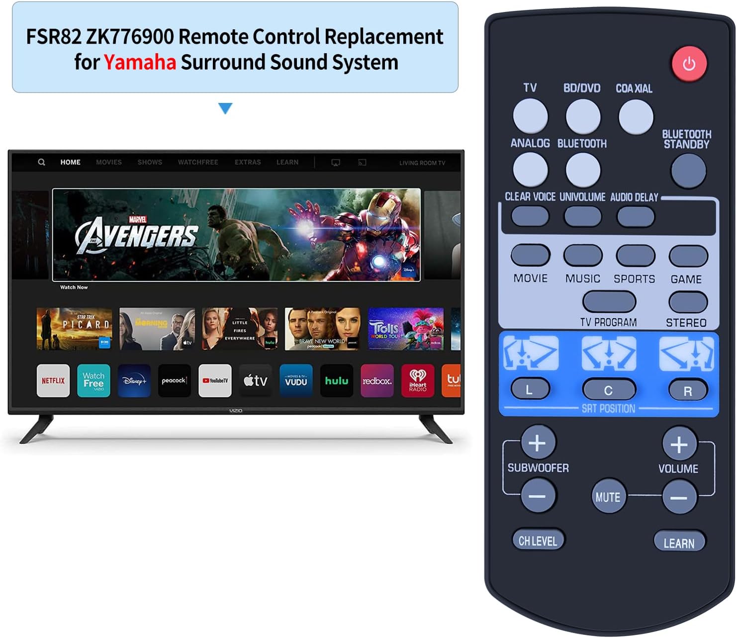 Thumbnail 1 de TCNOUMT New FSR82-ZK77690 Remote Control for Yamaha SRT-1000 Series
