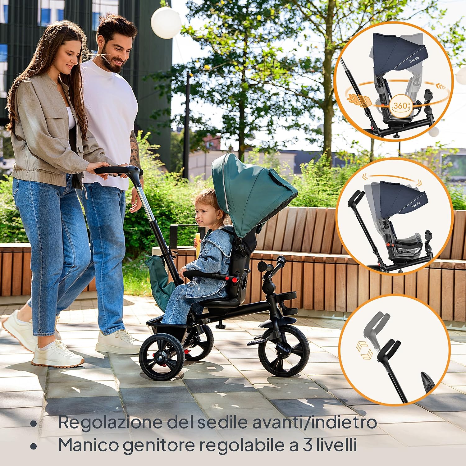 Thumbnail 1 de Lionelo Haari 2 in 1: triciclo/bici per bambini fino a 25 kg, pieghevole, fronte mamma e fronte strada