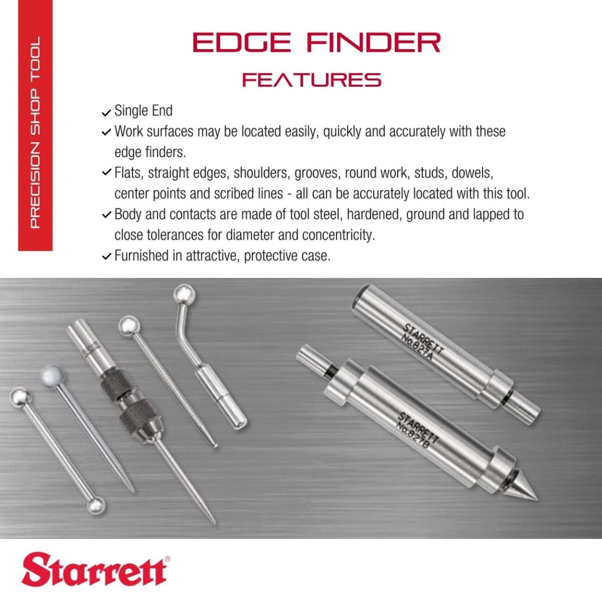 Thumbnail 1 de Starrett 827 A Edge Finder une seule extrémité