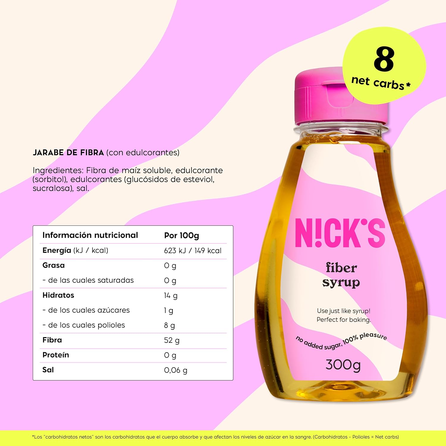 Detalle 2 de NICKS Fiber Syrup 300g jarabe de fibra 🍯