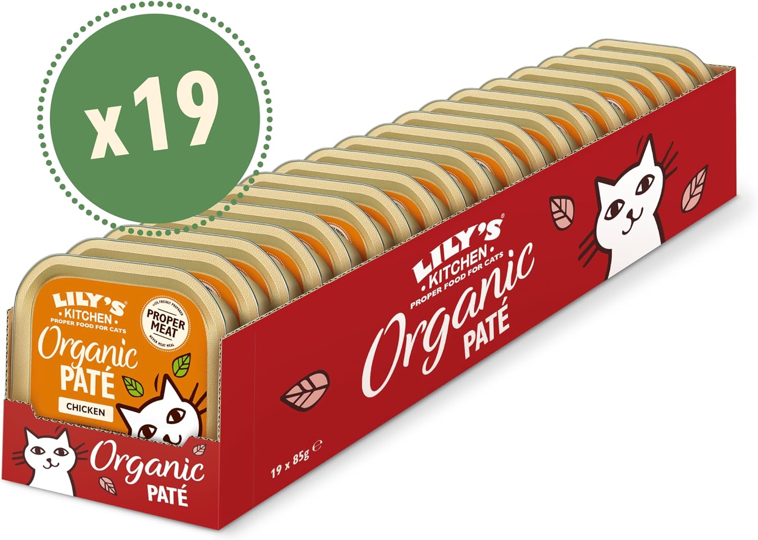 Detalle de Lily's Kitchen Nassfutter-Schale für Katzen – Bio-Huhn, getreidefrei, 19 x 85 g