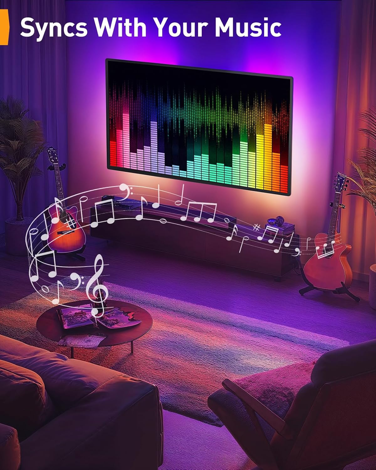 Detalle de Perlegear PGMF20 Smart TV Wall Bracket with Music-Sync Ambient Lighting