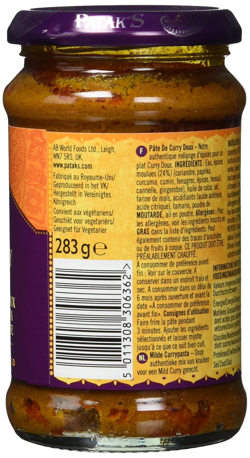 Detalle de PATAK'S Milde Currypaste – 6er Pack (6 × 283 g)