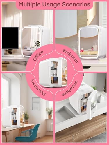 Thumbnail 6 de FOHERE Mini Fridge for Bedrooms (5L) with 3-Level Mirror Door