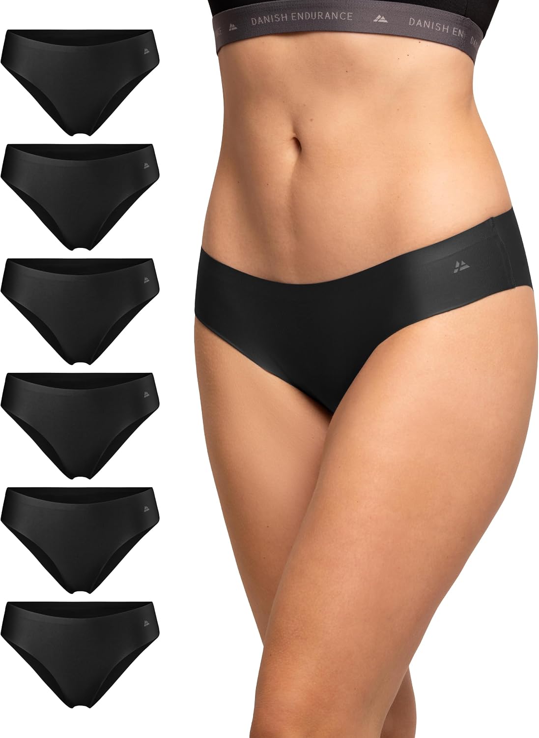 Detalle de DANISH ENDURANCE lot de 6 culottes invisibles en microfibre (sans étiquettes) pour femme