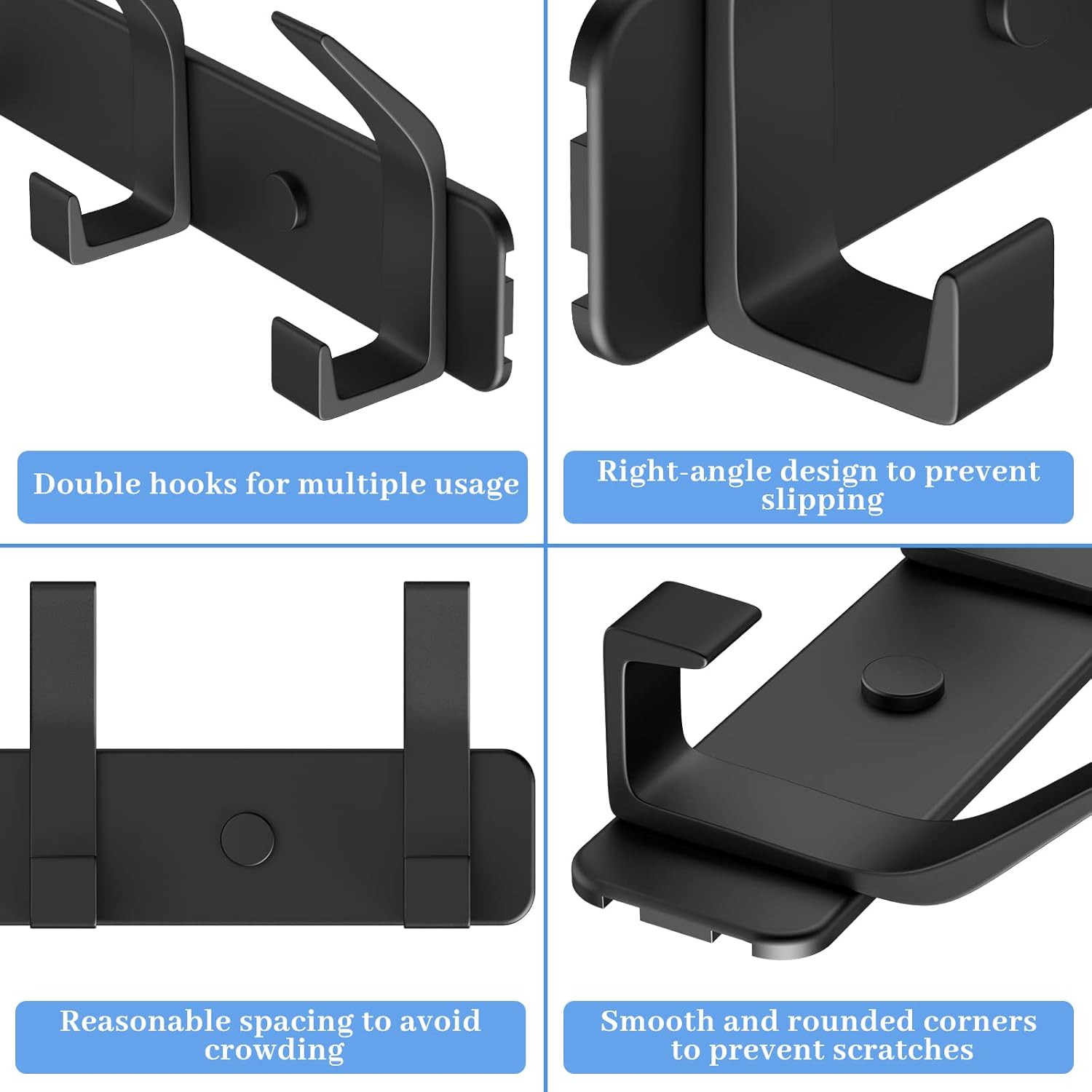 Detalle de TENXSNUG Appendiabiti da Parete Set di 2 – Attaccapanni Moderni Antiruggine con 5 Ganci per Cucina, Bagno e Camera