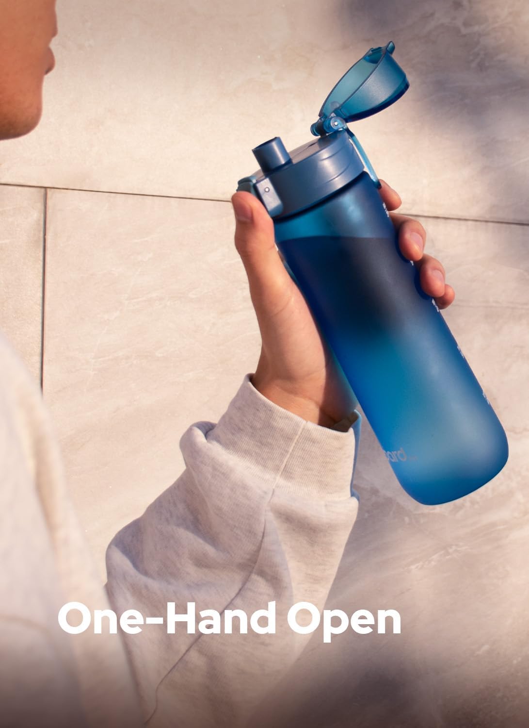 Detalle de Opard WB12-NA-Ice Blue Zip 20 oz Tritan Water Bottle with Flip-Top Lid