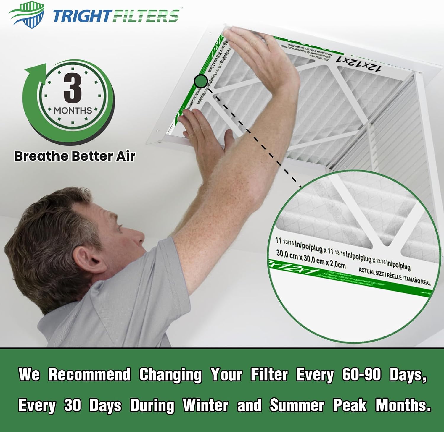Thumbnail 6 de TRIGHTFILTERS 12x12x1 Air Filter 6 Pack – Durable MERV 8 Pleated Home HVAC Replacement