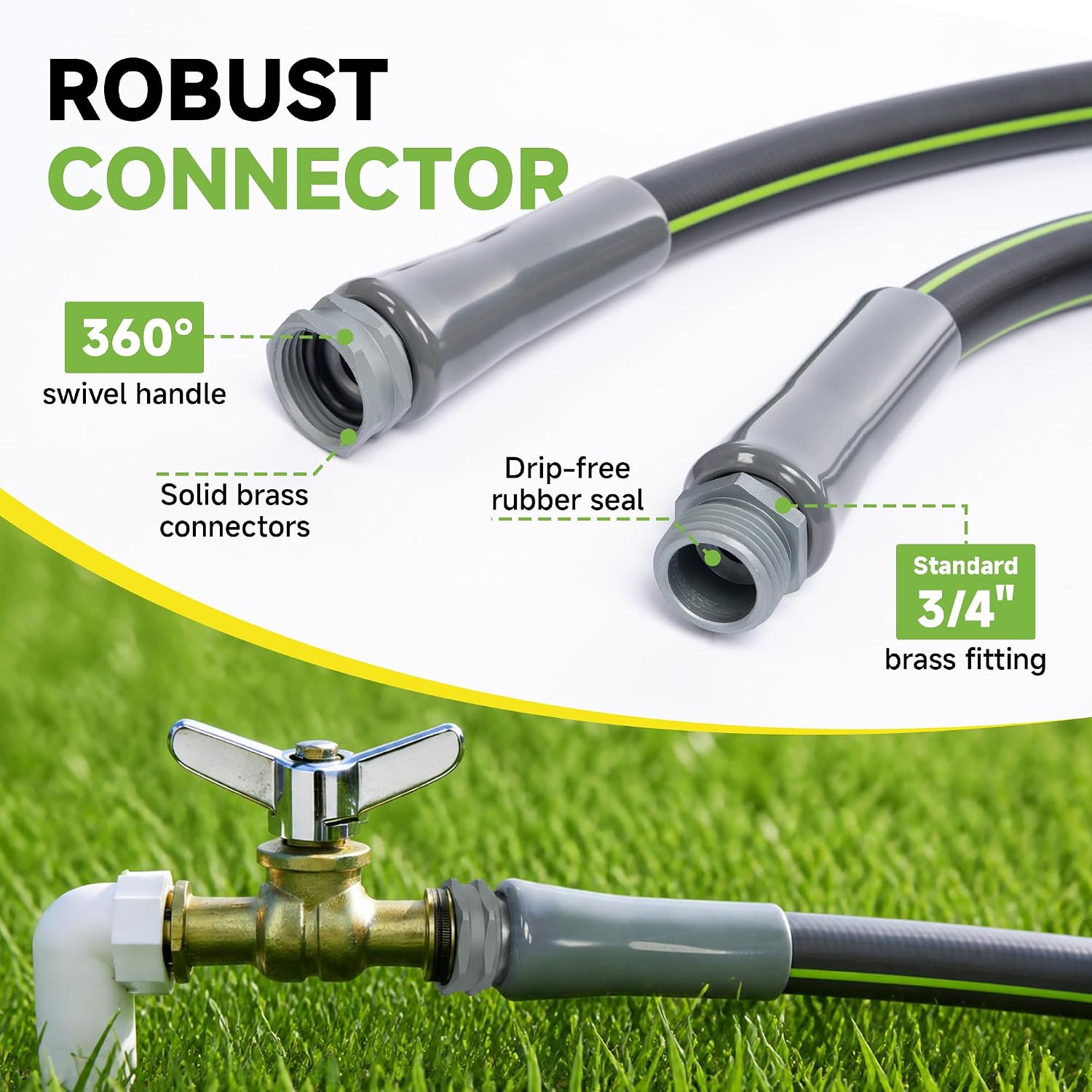 Detalle de Real Relax 50 ft Heavy-Duty Garden Hose, 5/8-Inch, Kink-Resistant