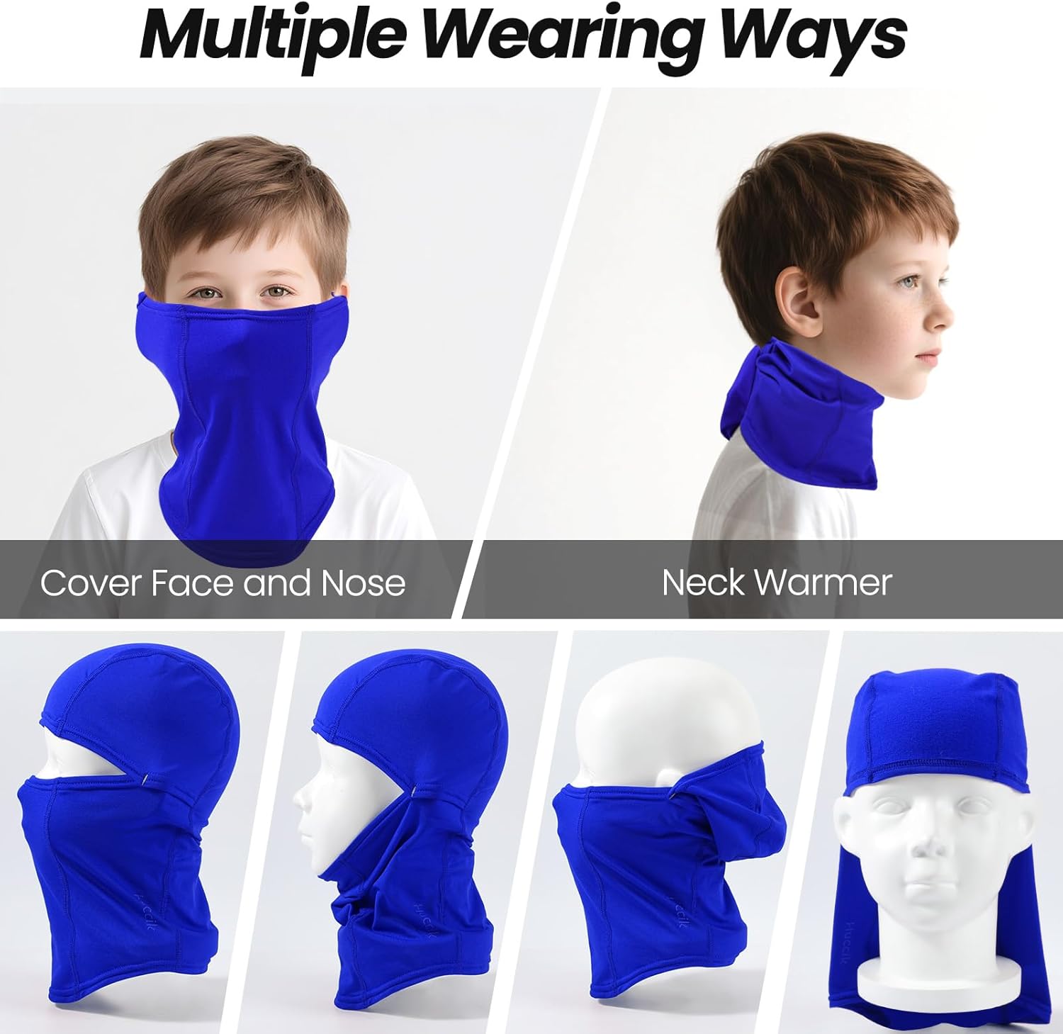 Thumbnail 4 de Huccik Passamontagna Invernale per Bambini – Balaclava Multifunzionale per Sci e Bicicletta