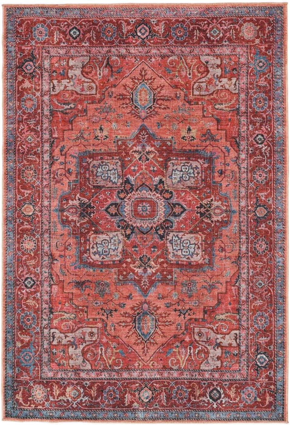 Detalle de RugVista Georgia Oriental Rug, 160 x 230 cm, Red and Blue, Low Pile