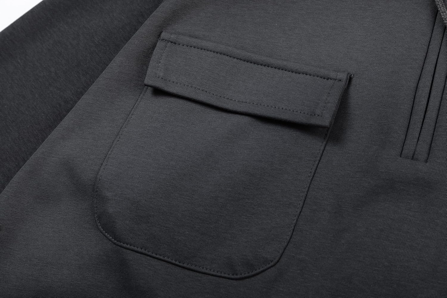Detalle de CLOAKA Cargo Pullover Sweatshirt Herren Tactical Hoodie – Zipper Hoodie 1/4 Zip Up