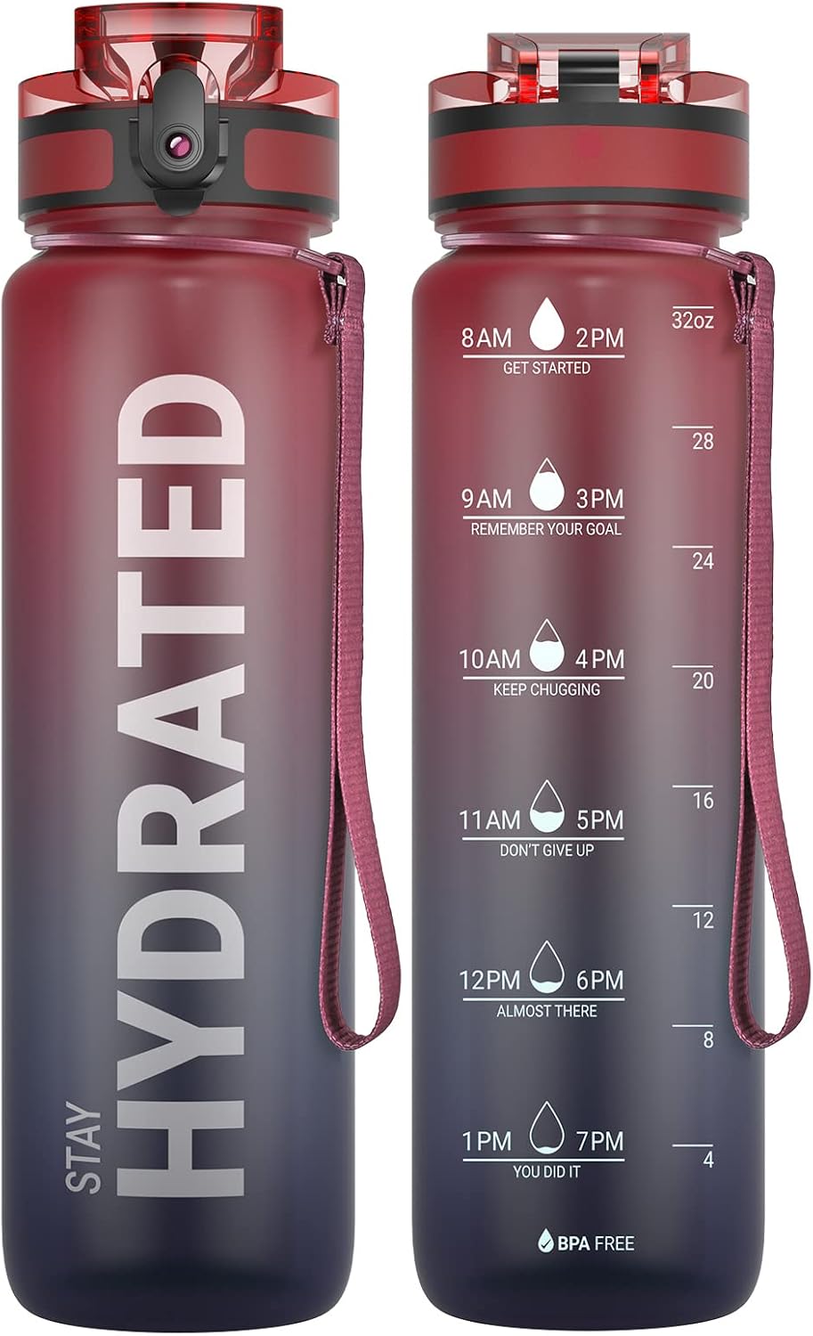 Detalle de Sahara Sailor WBW001 32 oz Tritan Water Bottle with Time Markers