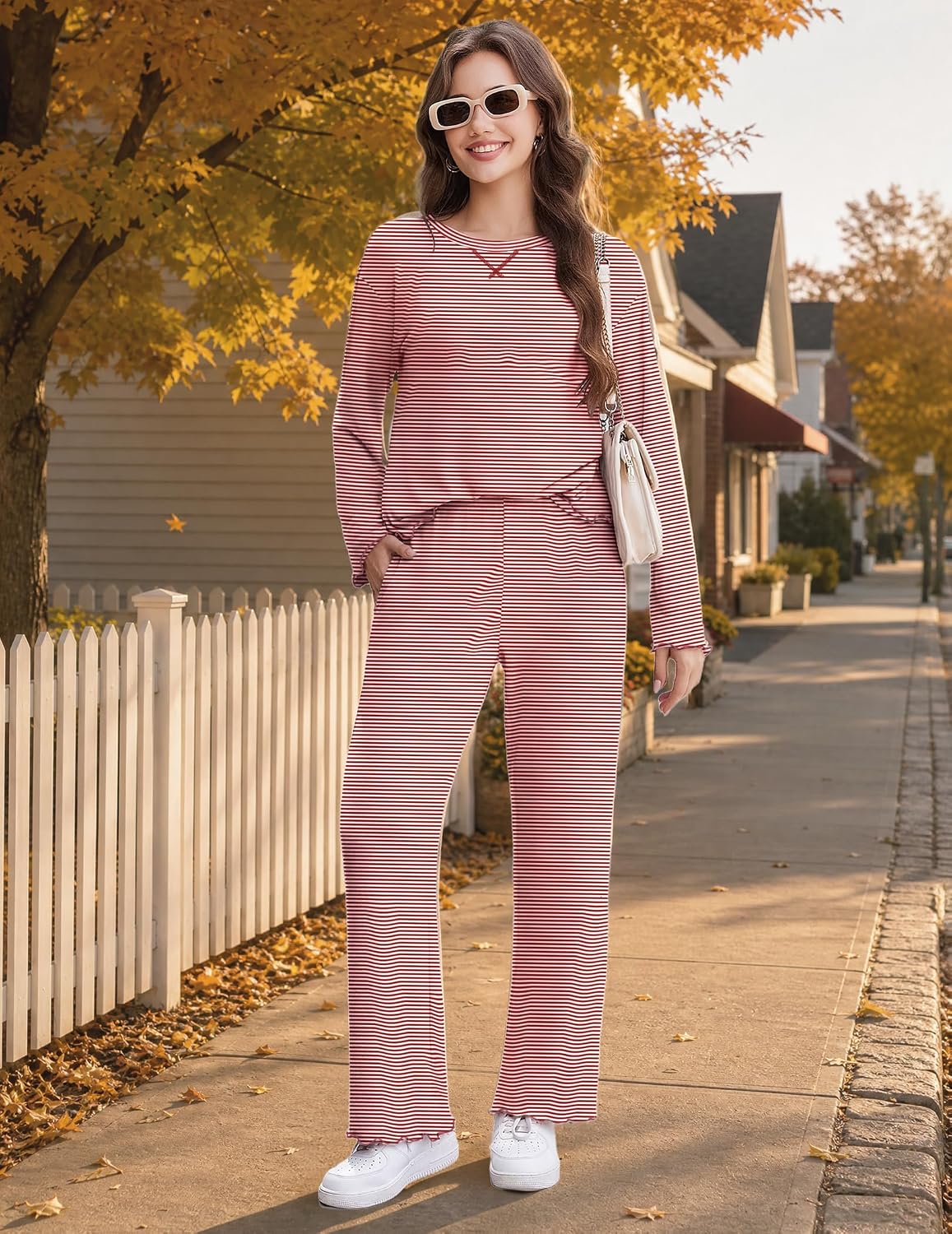 Detalle 2 de Ekouaer Women's Pajama Set, Long Sleeve