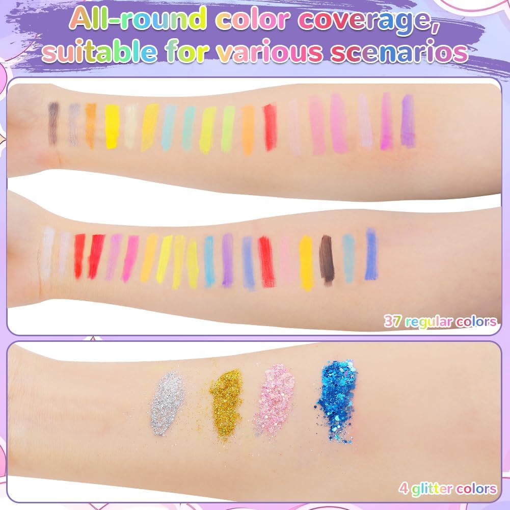Thumbnail 2 de AYBUY 5593712 make-upset voor kinderen, 24 waterkleuren en sjablonen