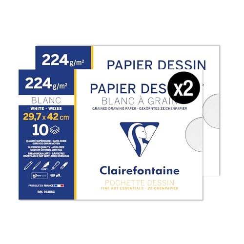 Thumbnail 1 de Pochettes Clairefontaine 96186AMZC avec 10 feuilles A3 📄
