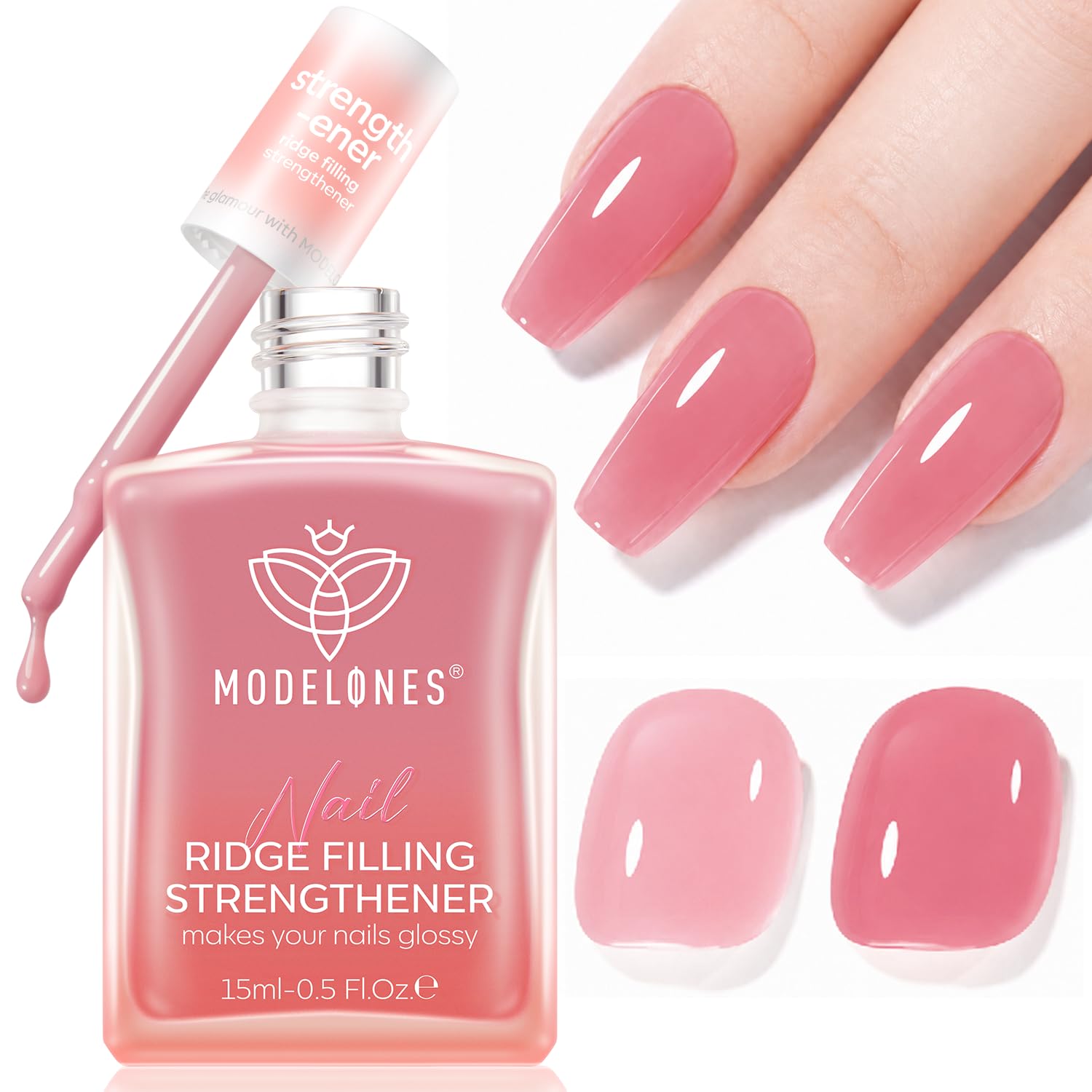 Detalle de Modelones X Nail Gel Kit Short Almond: 9-in-One Gel Nail Extension Kit for Home Salons