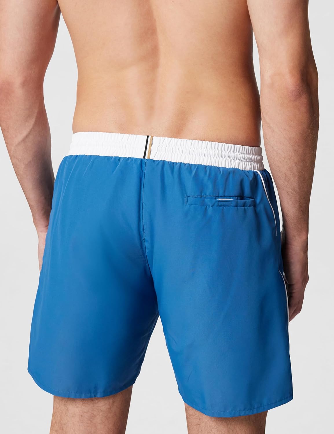 Detalle de BOSS Herren Badehose – Mittlere Länge, Solide Badehose aus recyceltem Polyester
