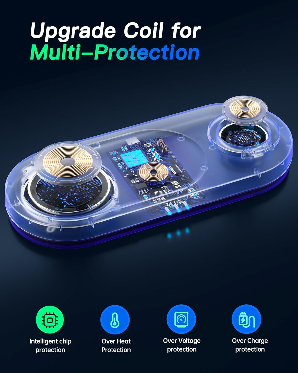 Thumbnail 4 de Upgraded 3-in-1 Wireless Charging Station (Mag-Safe) for iPhone, AirPods Pro & Apple Watch – White