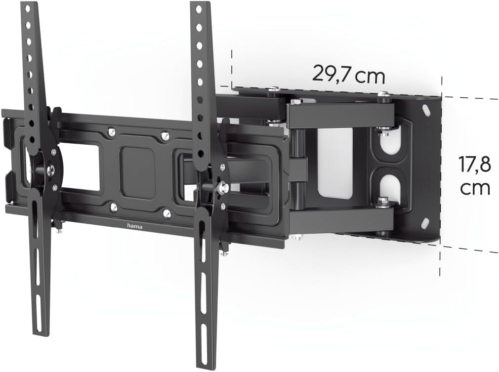 Thumbnail 6 de Hama schwenkbare, neigbare & ausziehbare TV-Wandhalterung für 32–65 Zoll (VESA 100x100 bis 400x400, bis 40 kg) schwarz