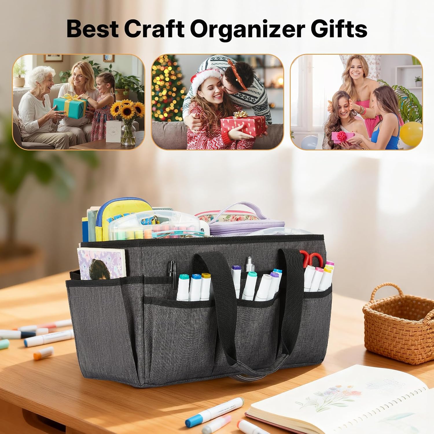 Thumbnail 6 de JOSIVIKY Craft Tote Bag 14x8x8.5 in