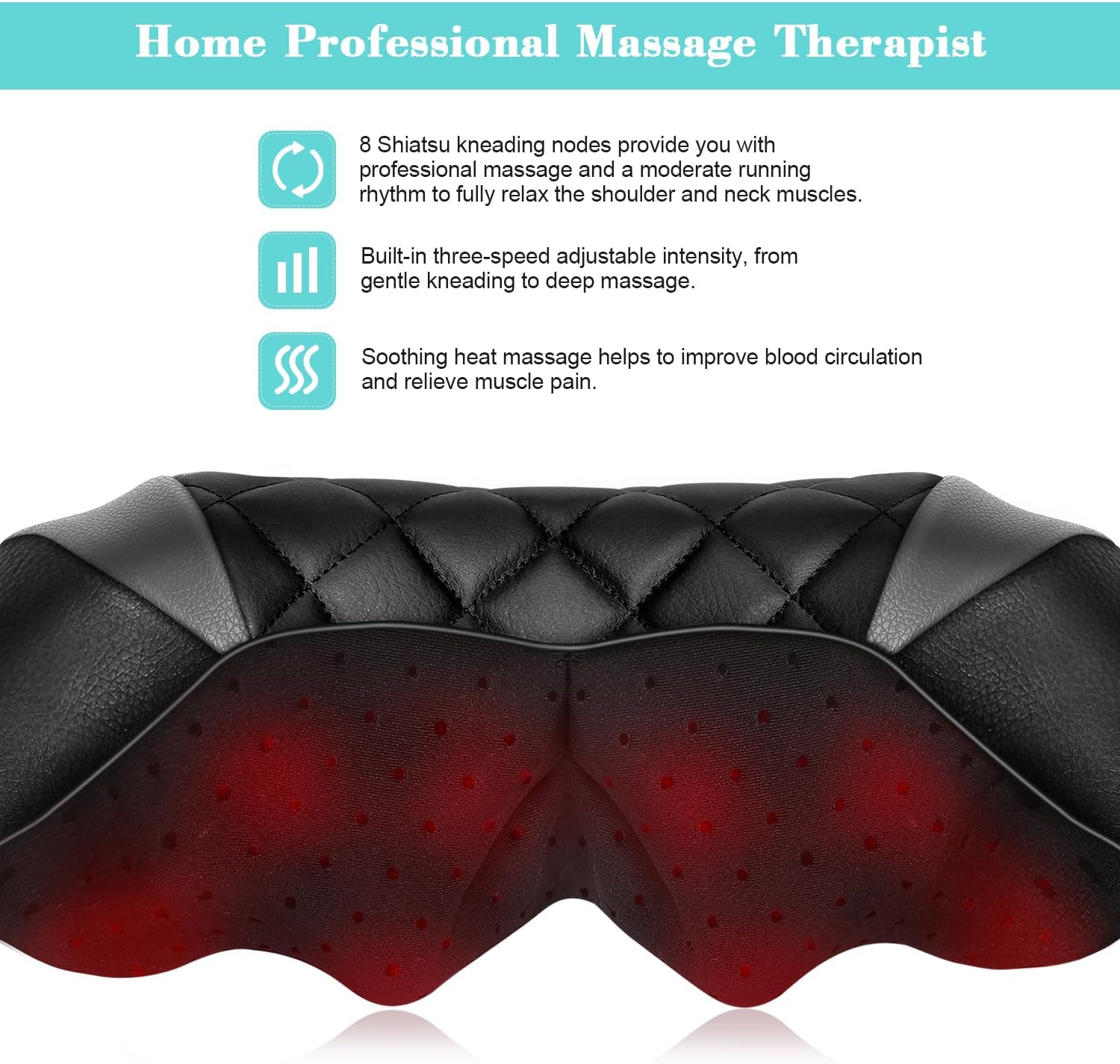 Detalle 2 de WOQQW Shiatsu Back and Neck Massager with Heat