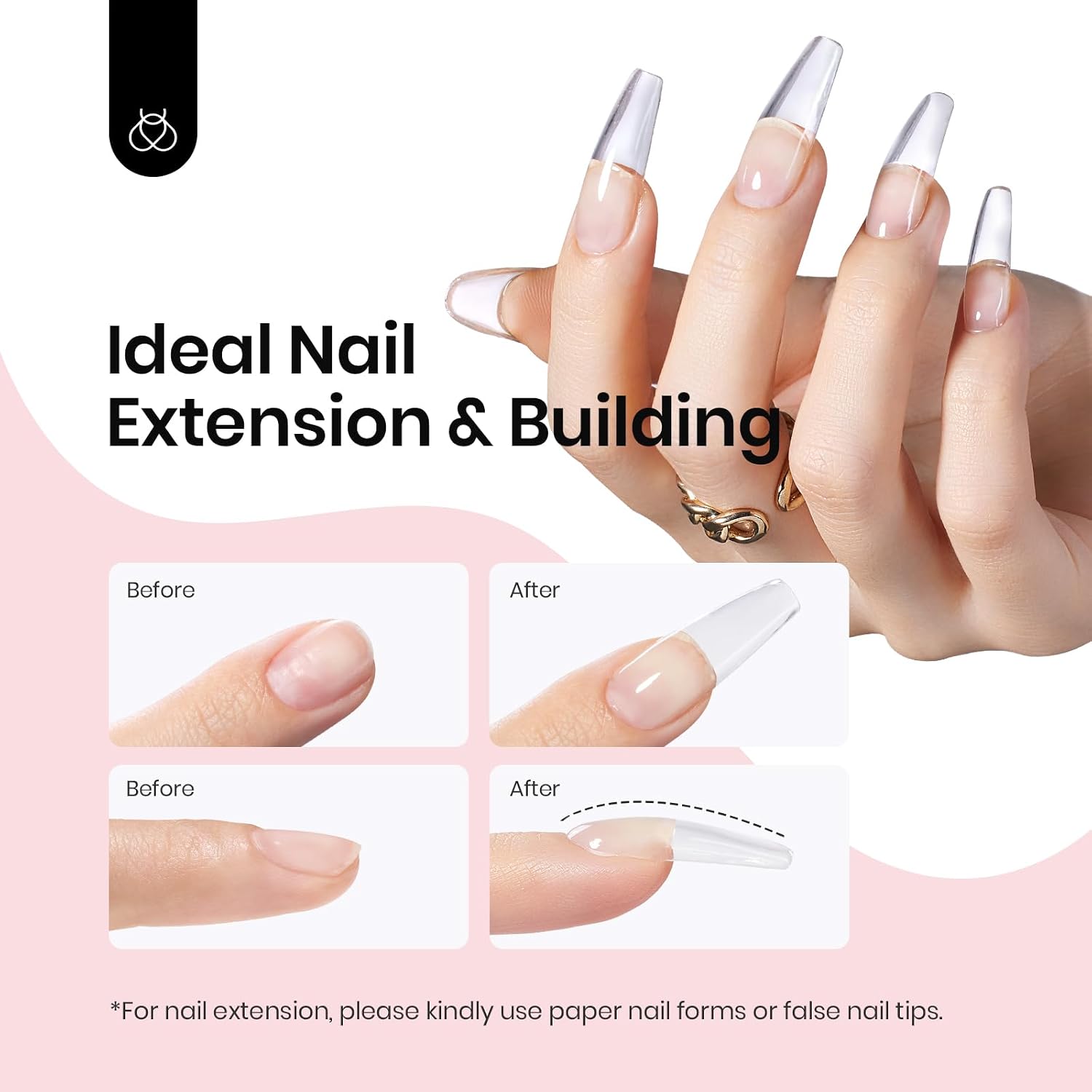 Detalle de Beetles Builder Gel 1 oz Nude Pink Sculpted Gel (UV/LED Cured) for Nail Extensions & Sculpting