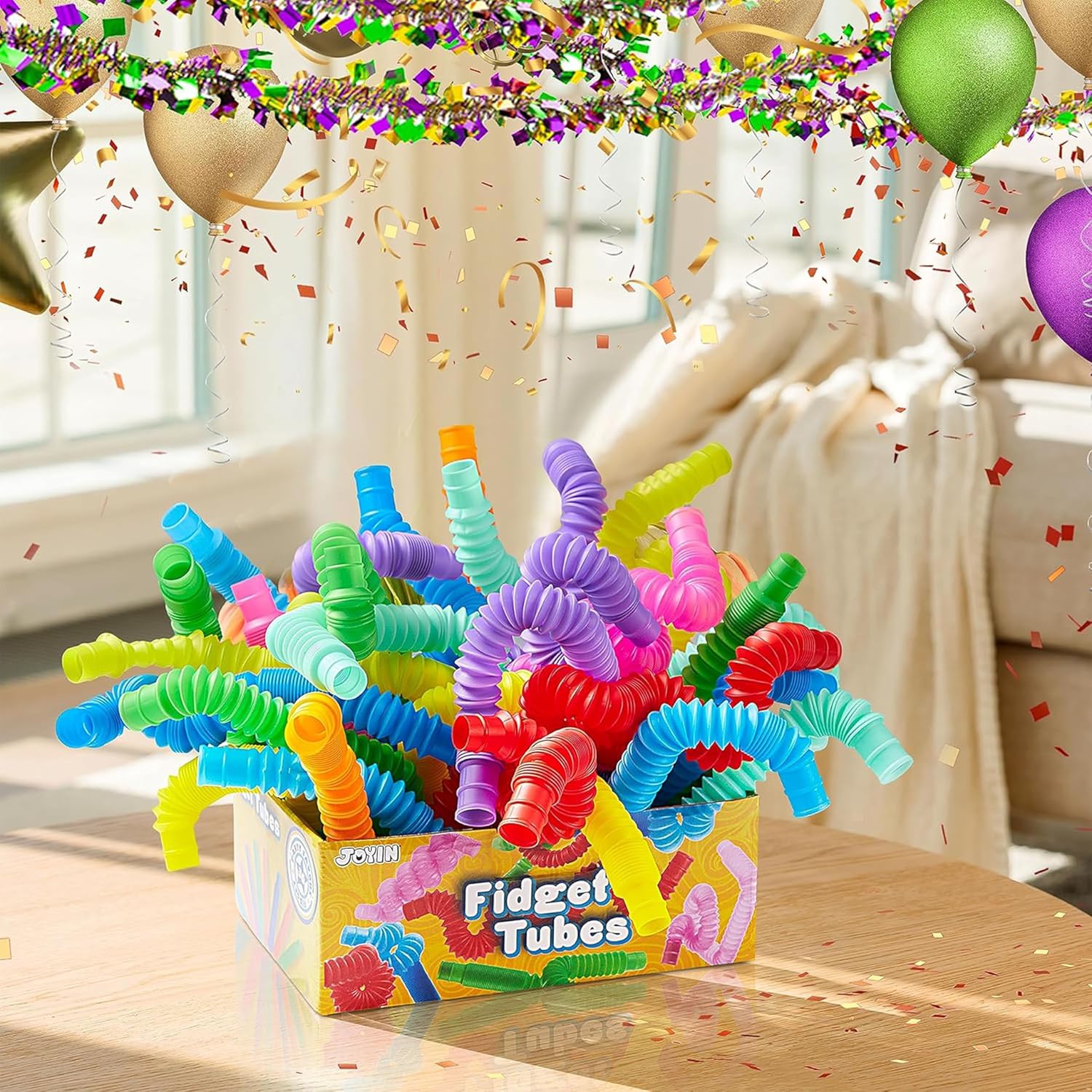Thumbnail 5 de JOYIN 18-Pack Pop Tubes Sensory Fidget Toys, Small, 9 Colors