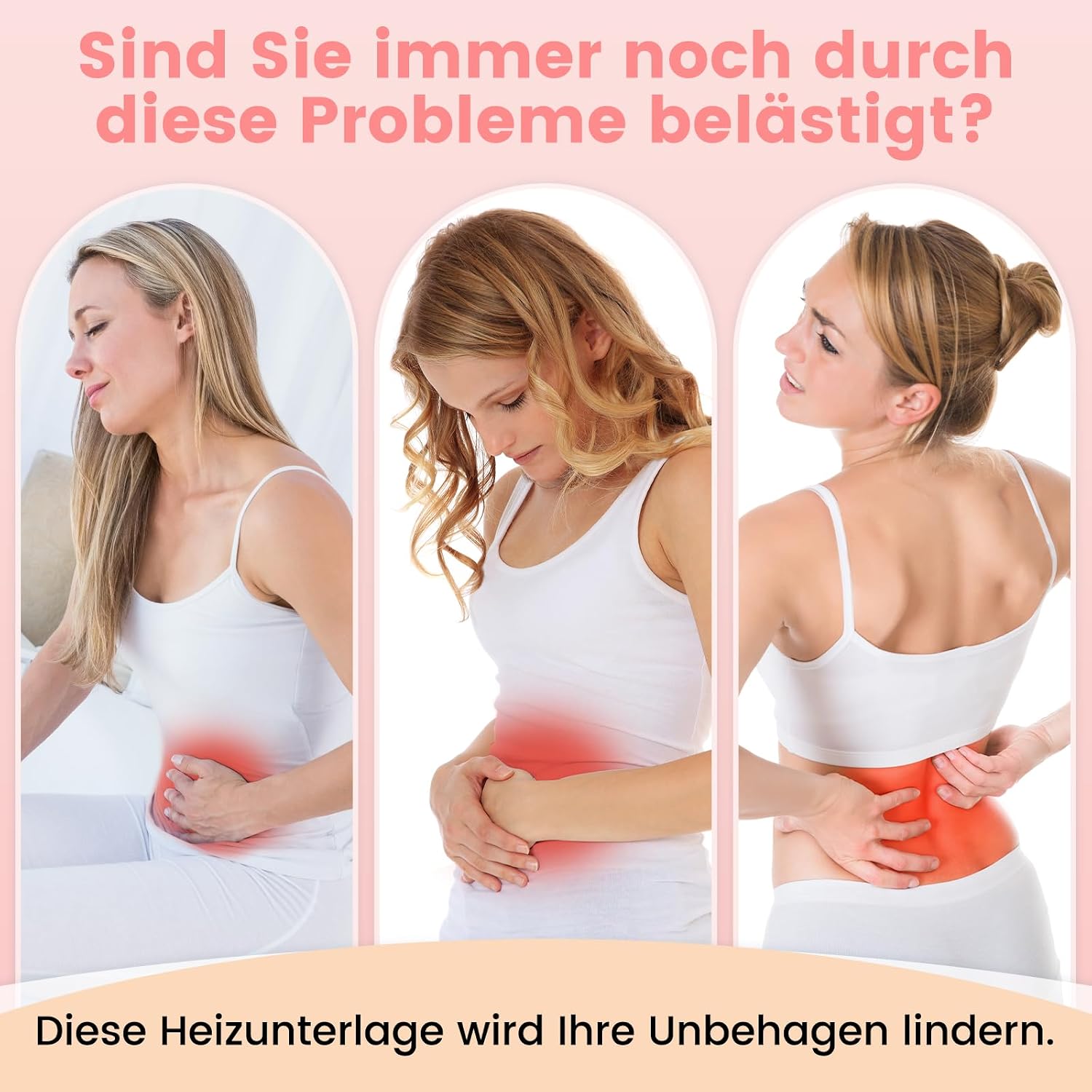 Detalle 2 de Telepepe Perioden Wärmegürtel mit 3000 mAh Akku, Heizgürtel fürs Rücken- und Bauchgefühl, 4 Wärmelevel (45–60 °C)